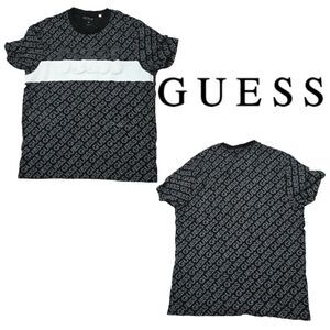 Extra Large Men's Guess T-Shirt Quattro Guess Logo Chest Racing Stripe